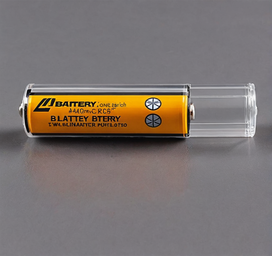 orange aa battery with converter adapter on it